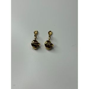 Vintage Monet Gold Tone Knot Clip On Earrings